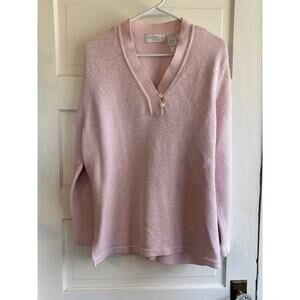 Liz Claiborne Woman Size 1X Pink V-Neck Tunic Sweater